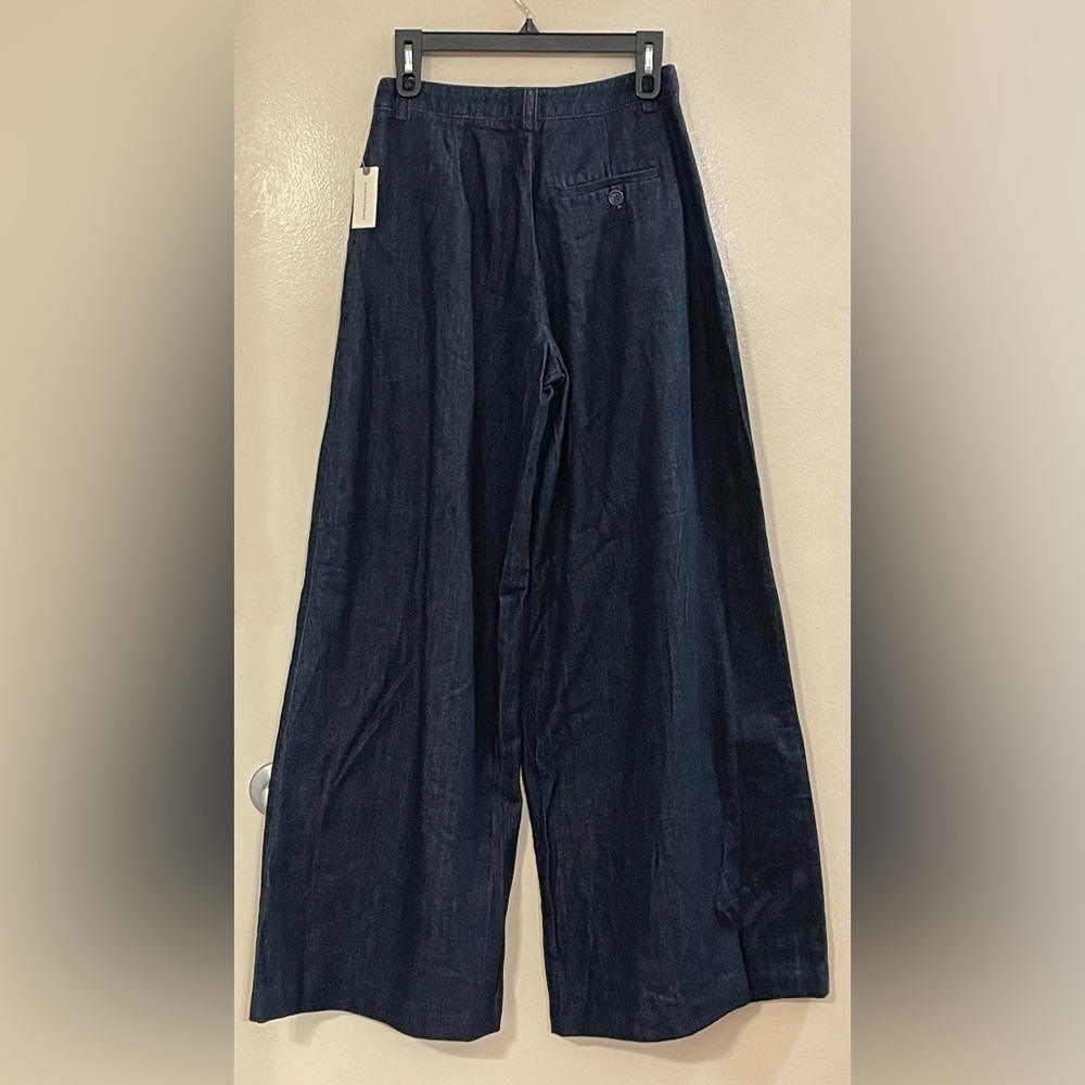 MAEVE by ANTHROPOLOGIE The Avery Pleated Wide Leg Denim Trousers - Picture 6 of 11